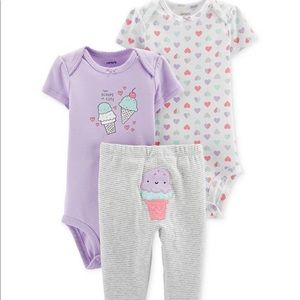 Carters 3pc Two Scoops of Cute Ice Cream Set 3m